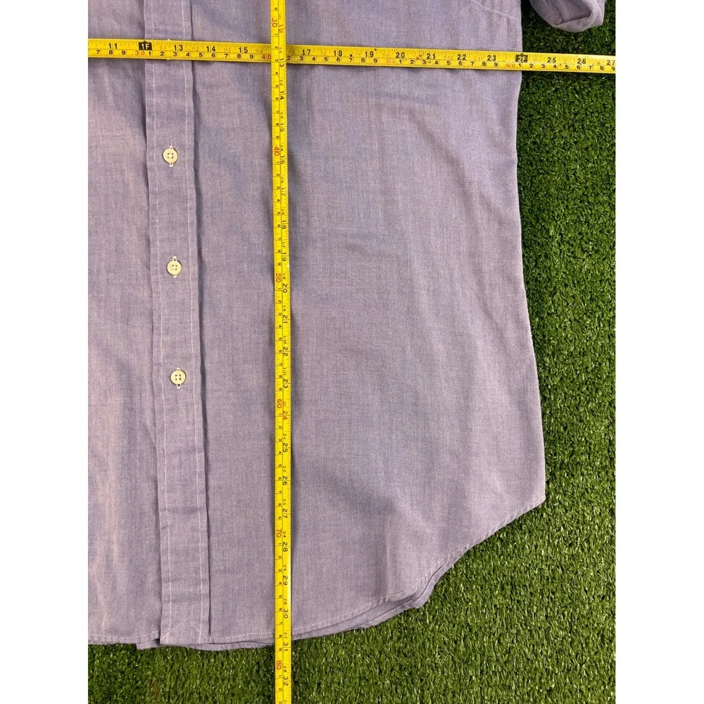 Polo Ralph Lauren Andrew Shirt Mens LG Blue Cotton Button‎ Down Long Sleeve